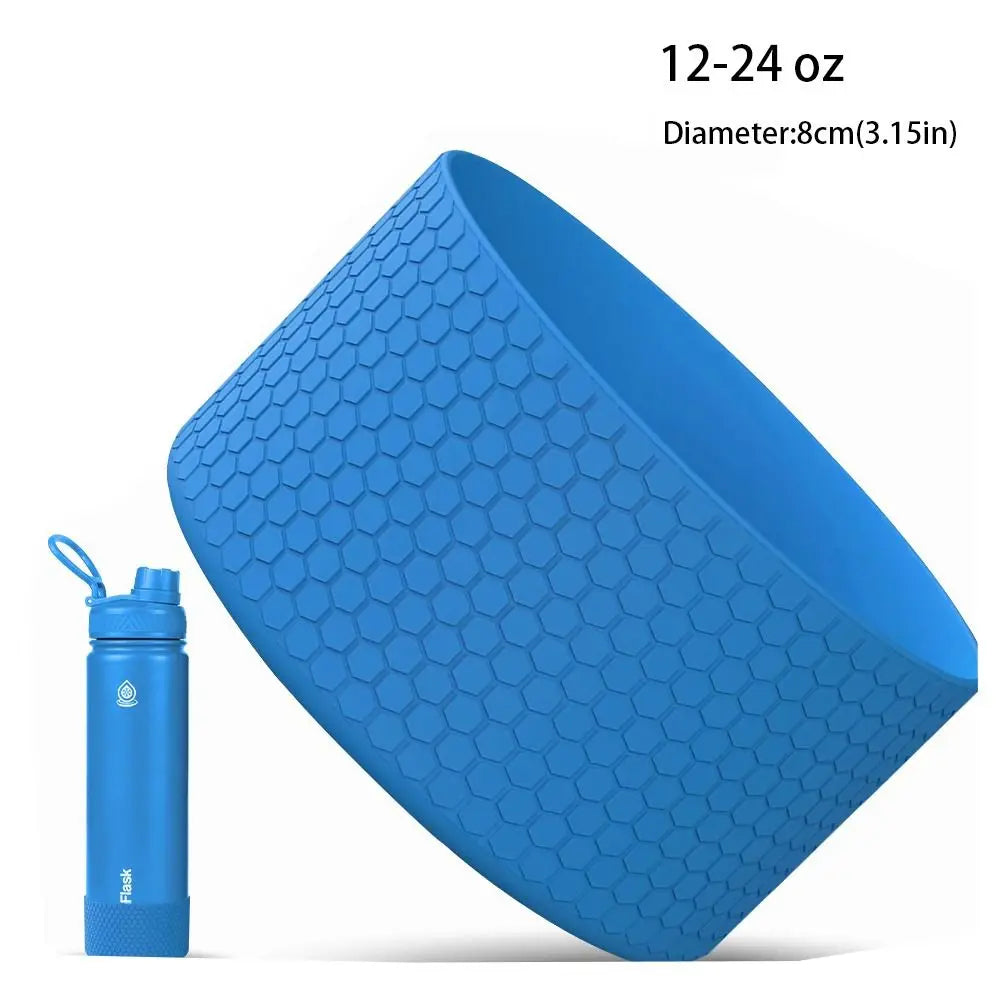 Silicone Water Bottle Bottom Sleeve – Anti-Slip Boot 12–40 oz Bottle Bottom Sleeve Richie's Dark Blue-12-24 oz