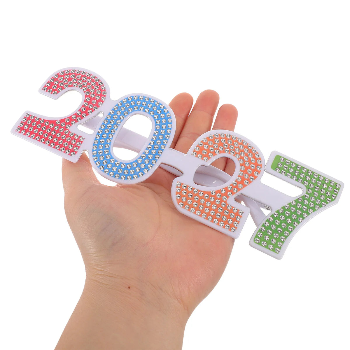 4Pcs 2027 New Year Party Glasses Rhinestone Photo Booth Props Party Photo Props Richie's
