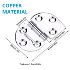 2pcs 180° Round Hatch Hinges Chrome Brass – Marine & Cabinet Round Hatch Hinges Richie's