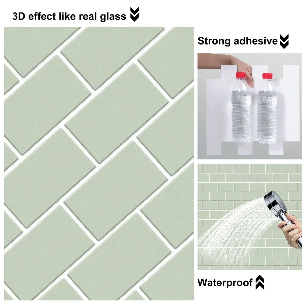 Peel & Stick 3D Brick Wall Stickers – Subway Tile Decals Wall Sticker Decals Richie's