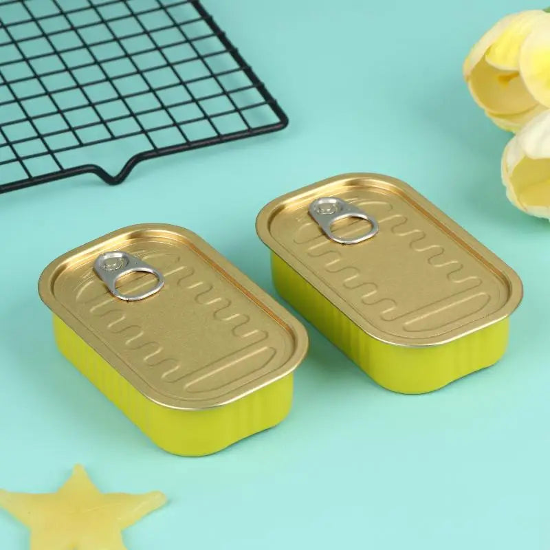 2-Pack Mini Rectangular Tin Box with Pull Ring Lid | Storage Can Mini Tin Storage Box Richie's A1