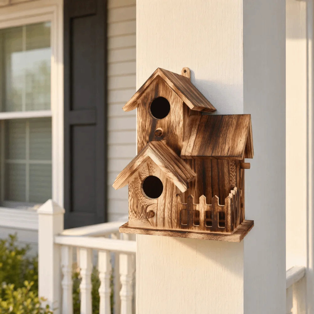 Wooden Birdhouse Outdoor Nesting Box | Platane Wood Garden Outdoor Birdhouse Richie's