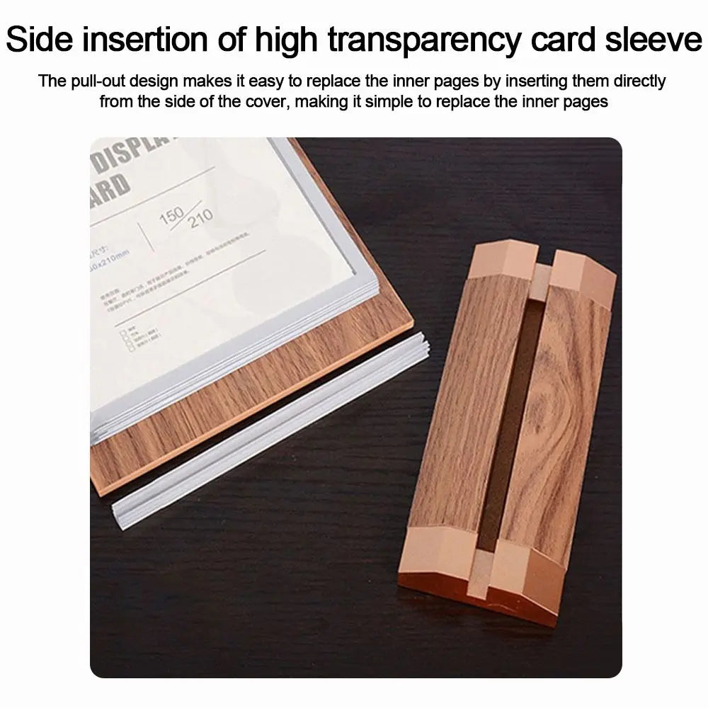 Wooden T-Shape Desktop Menu Display Stand A4 A5 A6 Dual-Side Desktop Display Stand Richie's