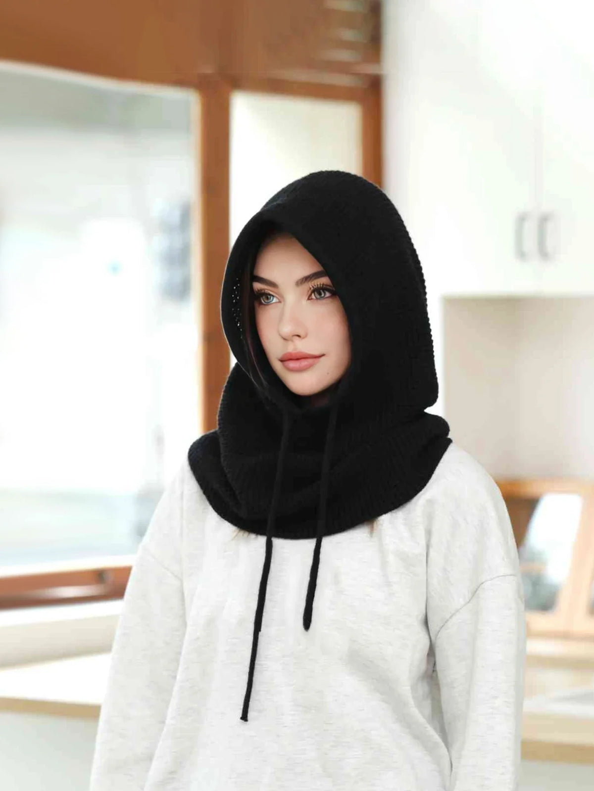 Women's Winter Knit Balaclava Beanie Hat & Neck Scarf Balaclava Beanie Hat Richie's SHFLM-6