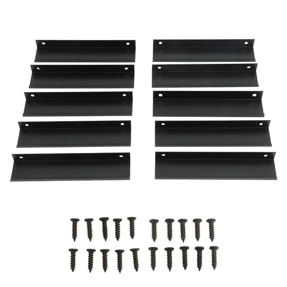 10pcs Black Aluminium Cabinet Edge Pulls Concealed Drawer Handles Cabinet Edge Pulls Richie's