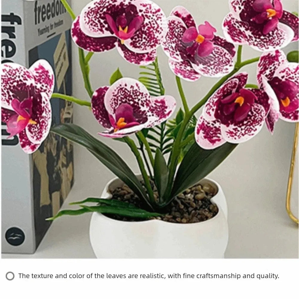 Artificial Butterfly Orchid Bonsai White Faux Flower Décor Artificial Flower Bonsai Richie's