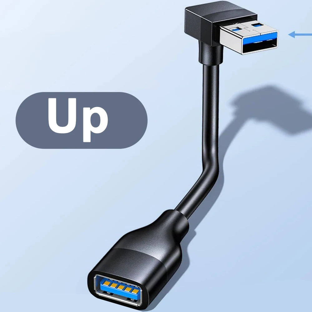 USB 3.0 Male to Female Extension Cable 90 Degree Bend 30cm USB Extension Cable Richie's Up