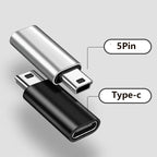 Mini USB to USB-C Adapter 5-Pin Data Transfer Connector USB Adapter Richie's