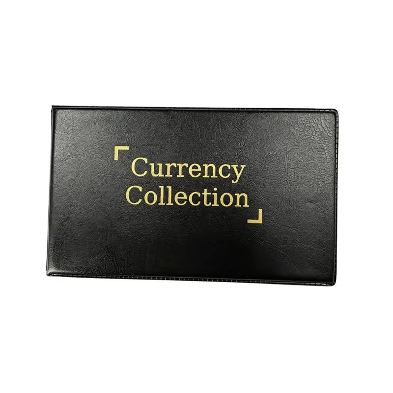 80-Pocket Banknote Currency Album – PU Leather Hard Cover Currency Collecting Album Richie's Black