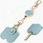 Retractable Faux Leather Keychain for Women | Gold Clasp Retractable Keychain Richie's