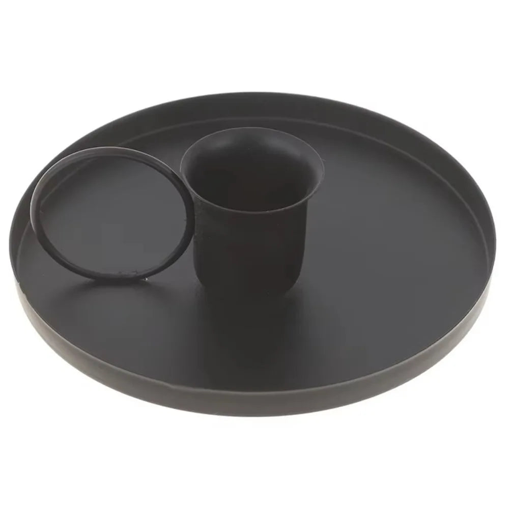 Vintage Metal Candle Holder with Handle | Iron Candlestick Stand Candle Holder Richie's Black