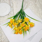 10-Head Yellow Artificial Daffodils – Realistic Faux Floral Decor Artificial Flowers Richie's Yellow