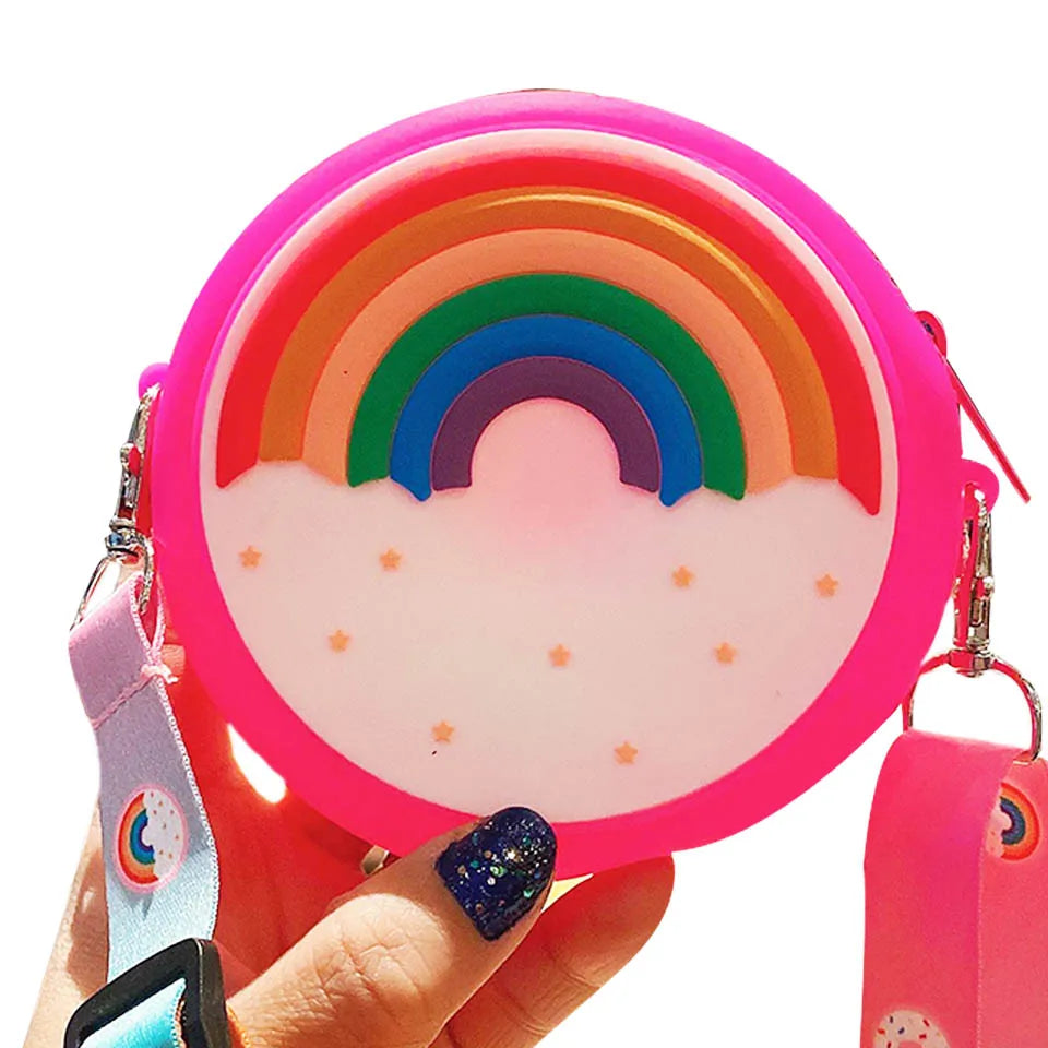 Kids Donut Round Crossbody Bag Rainbow Girls Shoulder Handbag Kids Crossbody Bag Richie's 9