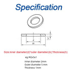 White Nylon Flat Washers M2–M12 Plastic Insulating Spacer Gaskets Nylon Flat Washers Richie's