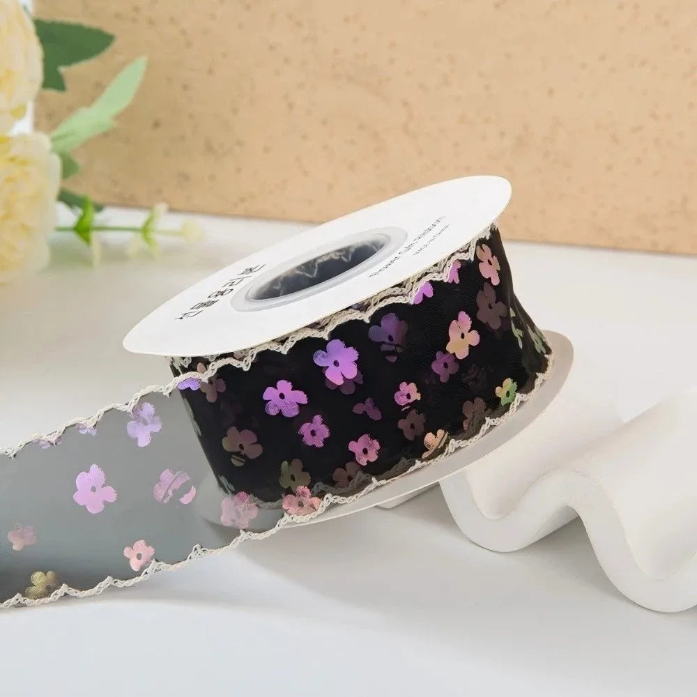 4cm Double-Sided Satin Ribbon Stripe Sequin DIY Gift Wrap Craft Ribbon Richie's 1 L