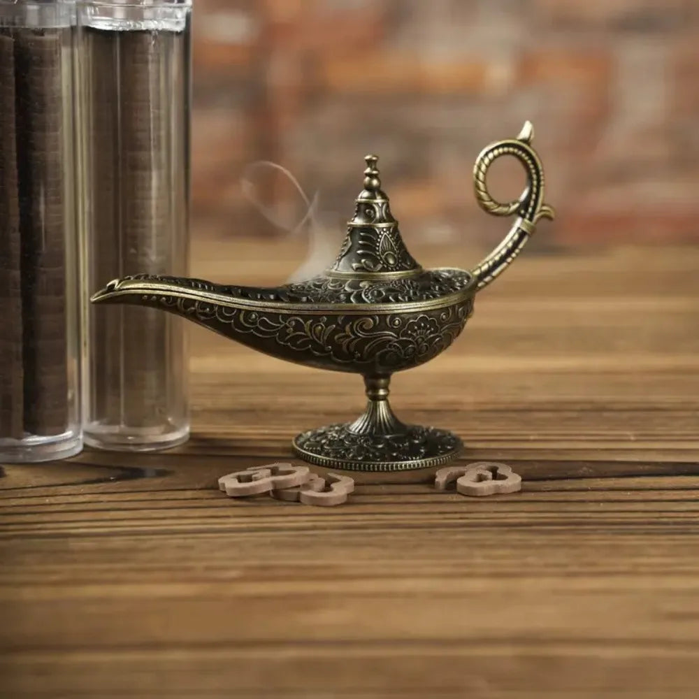 Antique Aladdin Lamp Metal Incense Burner – Aroma Home Décor Incense Burner Richie's