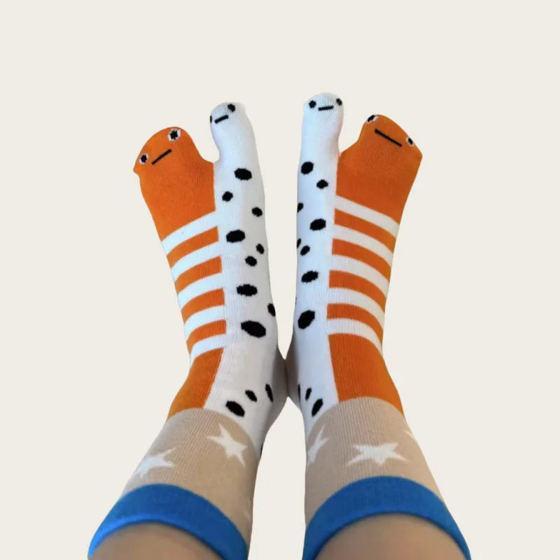 Women's Split-Toe Mid-Calf Socks – Abstract Trendy Designs Split-Toe Socks Richie's One Size 1 pair