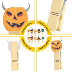 40Pcs Halloween Pumpkin Wood Mini Clips – Photos, Cards & Décor Decorative Wood Clips Richie's