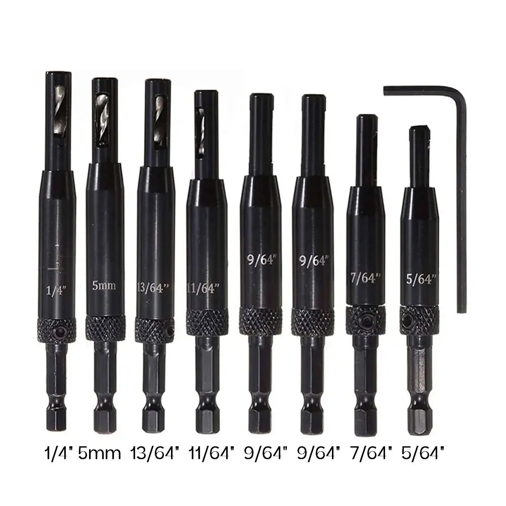 Self-Centering Hinge Drill Bit Set – Woodworking Pilot Hole Tool Hinge Drill Bit Set Richie's