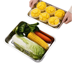 304 Stainless Steel Square Tray – Warp Resistant, Rolled Edge Stainless Steel Baking Tray Richie's