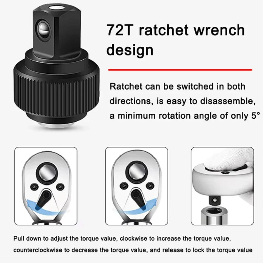 1/4" Ratchet Torque Wrench 2-24N.m with 13-Piece Bit Set Torque Wrench Richie's