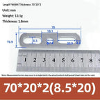 304 Stainless Steel Double Hole Flat Gasket Straight Plate Metal Flat Gasket Richie's 70x20x2cm B