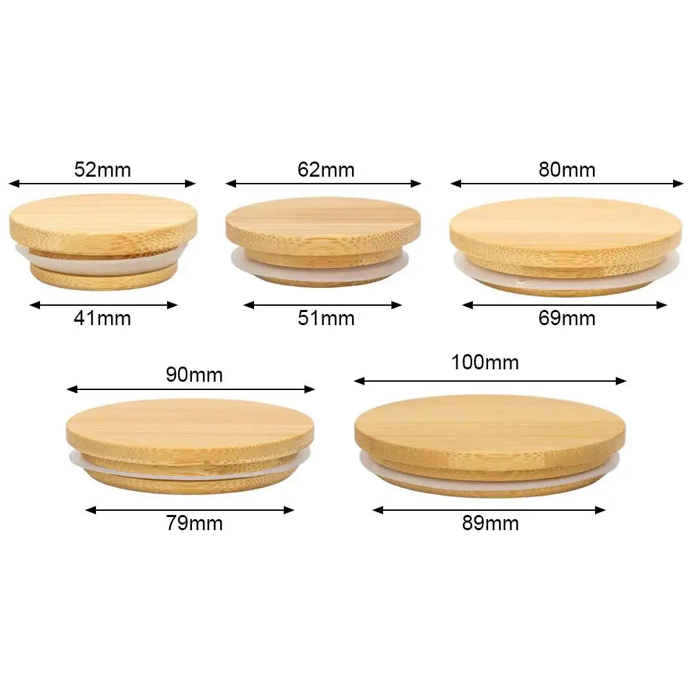 Round Wood Mason Jar Lids with Silicone Seal – 5 Sizes Mason Jar Lid Richie's