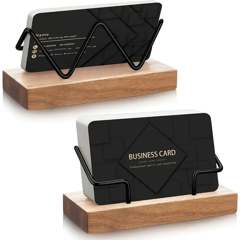 Wood Business Card Holder for Desk – Wooden Display Stand Business Card Holder Richie's