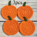 3-Pack Handmade Crochet Pumpkin Coasters | Fall Table Décor Crochet Coaster Set Richie's 3pcs One size fits all
