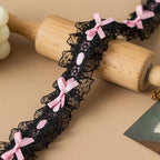 1 Yard Pleated Bow Lace Trim Ribbon – Handmade Fabric DIY Lace Trim Ribbon Richie's Color5 L