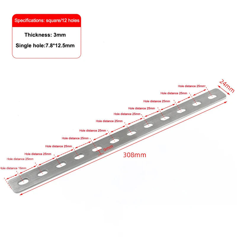 Stainless Steel Flat Corner Bracket Mending Plate – Furniture Brace Corner Bracket Plate Richie's Square 12holes