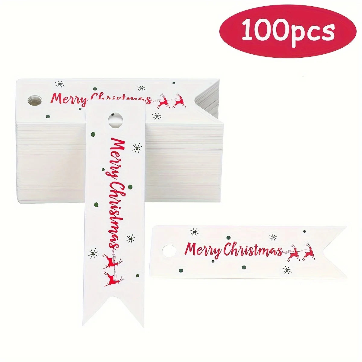Kraft Paper Christmas Gift Tags with Rope – Merry Xmas Hang Tags Gift Hang Tags Richie's WHITE 100pcs one size fits all
