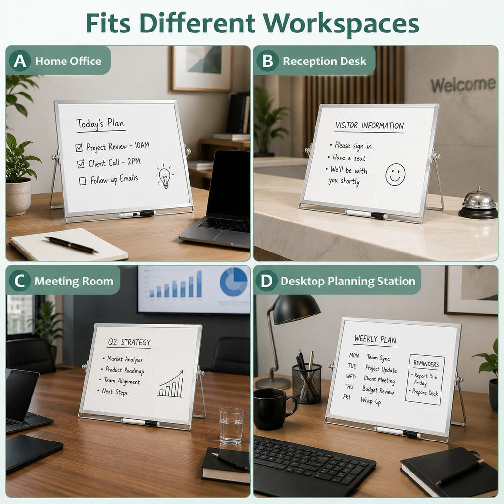 Foldable Double-Sided Desktop Whiteboard with Adjustable Stand Desktop Whiteboard Richie's