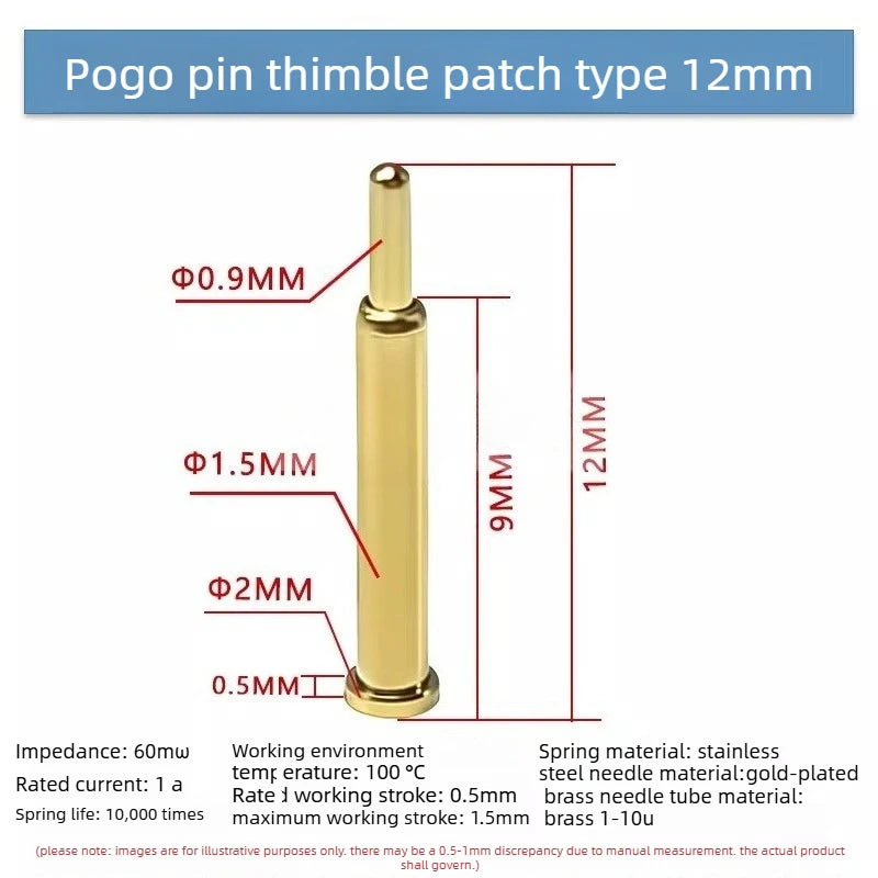 DIP SMD Double Spring PCB Pogo Pin Connectors 20/50/100 Pcs