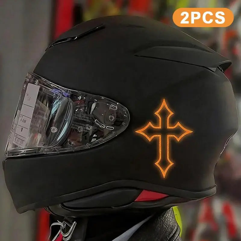 2Pcs Reflective Cross Stickers – Waterproof Night Visibility Decals Reflective Decal Stickers Richie's A5