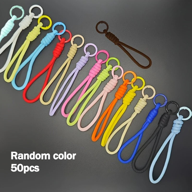 Multicolor Braided Phone Lanyards – DIY Woven Keychains 20/50pc DIY Craft Lanyards Richie's Random color 50pcs