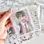50Pcs Clear Self-Adhesive Photocard Sleeves Star Bowknot Print Card Sleeve Holder Richie's