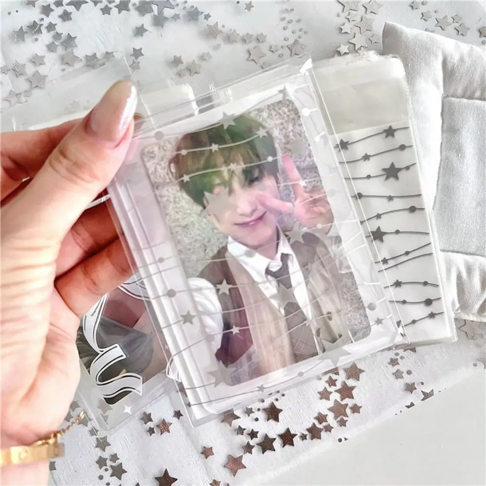 50Pcs Clear Self-Adhesive Photocard Sleeves – Star Bowknot Print Card Sleeves Richie's