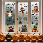 3D Halloween Window Clings – Castle, Bats, Witch & Pumpkin Decals Halloween Window Decals Richie's