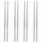 4 Pairs Stainless Steel Chopsticks – Non-Slip, Reusable Metal Chopsticks Set Richie's black