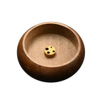 Wooden Incense Holder Bowl Heart Sutra Carved Mini Censer Incense Holder Richie's glossy-khaki