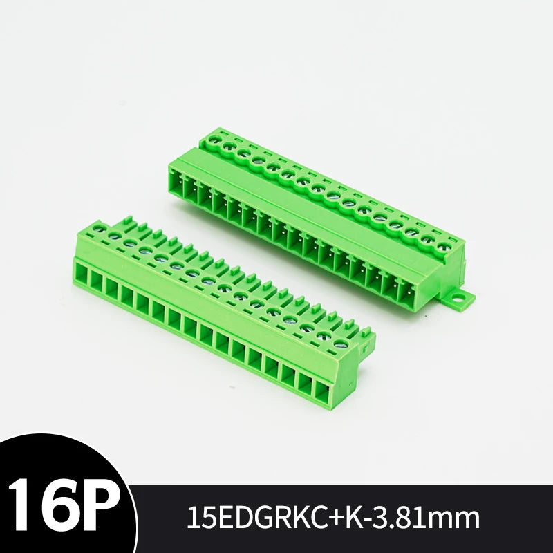 Solderless PCB Screw Terminal Connector Set 15EDGKC 3.81mm PCB Terminal Connector Richie's 16P 3.81mm 1 set