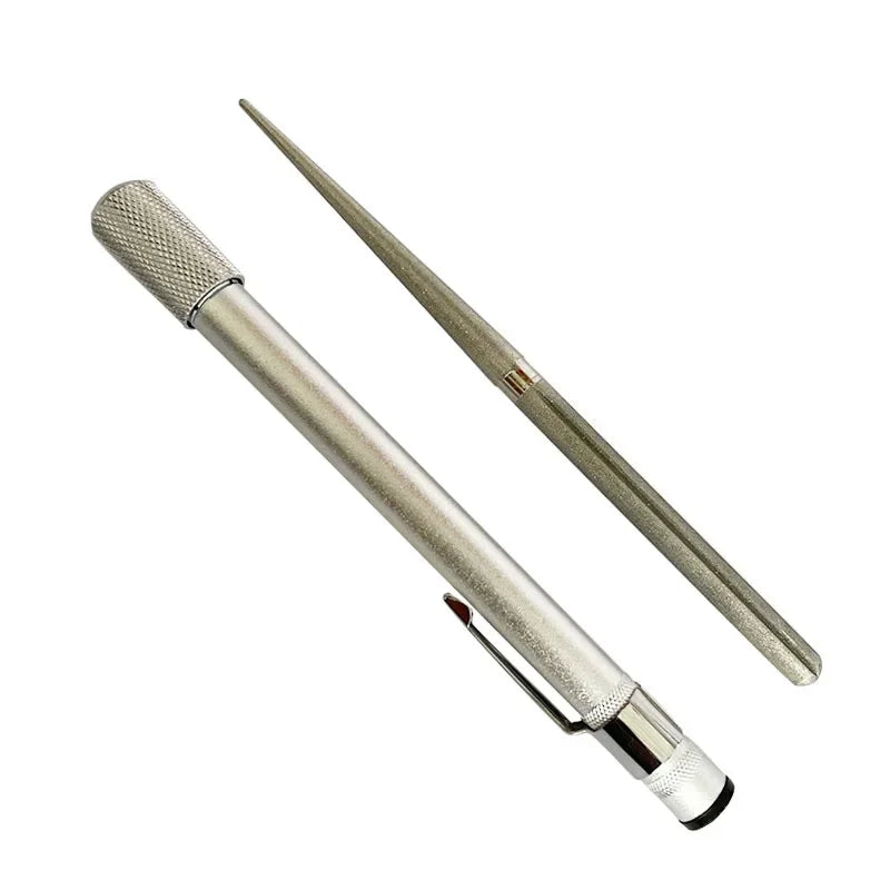 Diamond Pen Hook & Knife Sharpener – Portable Outdoor Tool Hook & Knife Sharpener Richie's Double Head Silver M
