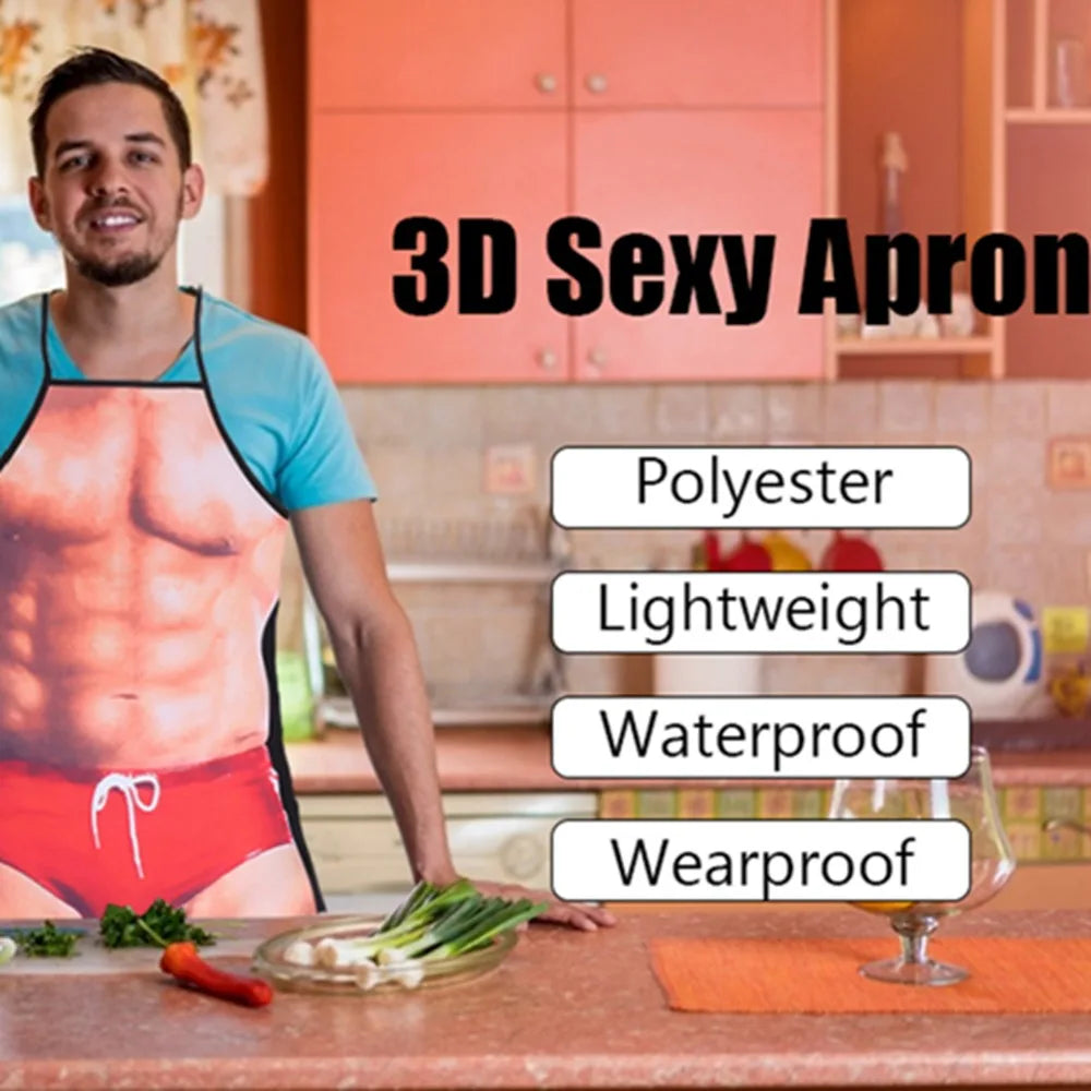 3D Funny Novelty Cooking Apron – Gag Gift for Grill & Kitchen Novelty Cooking Apron Richie's