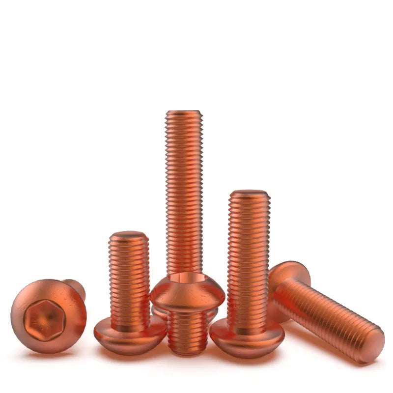 Red Copper Hex Socket Machine Screws M2–M8 | T2 Round Head Copper Machine Screws Richie's