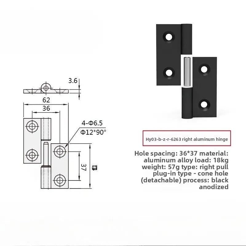 Plug-In Aluminum Alloy Cabinet Door Hinge – Quick Release Cabinet Door Hinge Richie's HY03-B-Z-R-6263 righ
