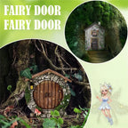 Miniature Fairy Gnome Wooden Door & Window Garden Decor Fairy Garden Decor Richie's