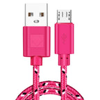 FUCHU 2m Nylon Braided Micro USB Fast Charging Cable – Multi-Color Micro USB Cable Richie's Claret 2m