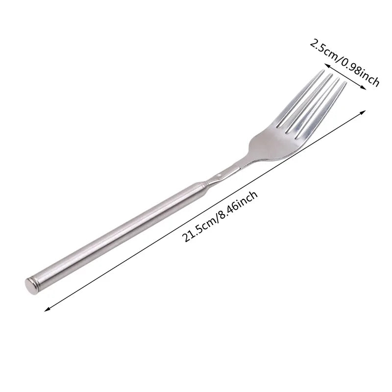Telescopic Extendable Stainless Steel Fork – BBQ, Fruit & Dessert Extendable Cutlery Fork Richie's