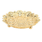 Gold Turkish Serving Tray – Embossed Round Iron Centerpiece Decorative Serving Tray Richie's A